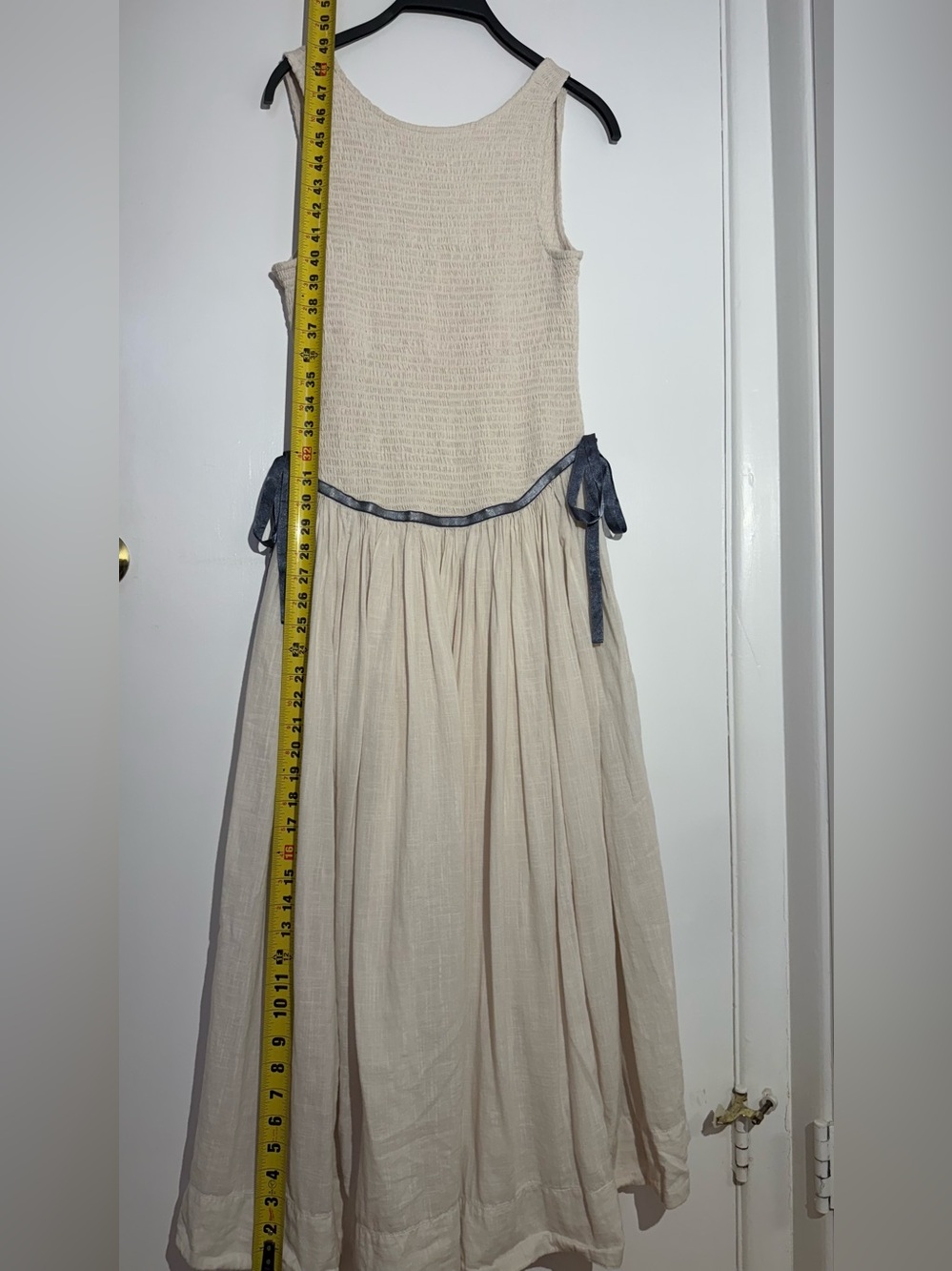 NWOT Free People Nightingale Solid Midi Dress with Navy Tie - Picture 12 of 13